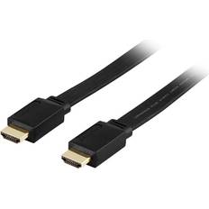 Hdmi hvid flat Deltaco Gold Flat HDMI - HDMI High Speed with Ethernet 5m