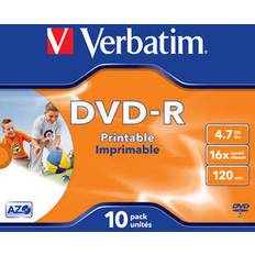 DVD-R 4.7GB 16x Jewelcase 10-Pack Wide Inkjet