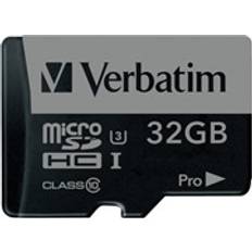Verbatim PRO microSDHC-kaart 32 GB Class 10, UHS-I, UHS-Class 3 Incl. SD-adapter