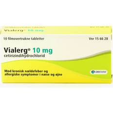 Cetirizine Hydrochloride Håndkøbsmedicin Vialerg 10mg 10 stk Tablet