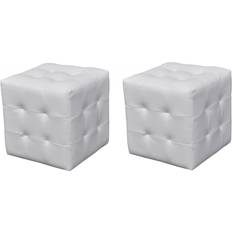 vidaXL Poef 2 St 30 x 30 x 30 cm Kunstleer Zwart