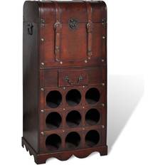 Brown Wine Racks vidaXL Antique Wooden Wine Rack 27x79cm