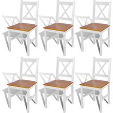 Brown Chairs vidaXL 271497 6-pack Kitchen Chair 2pcs