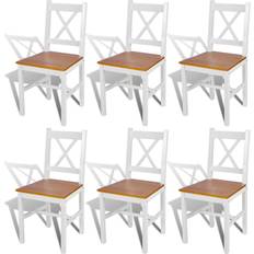 Plastic/Wood Kitchen Chairs vidaXL 271497 6-pack Kitchen Chair