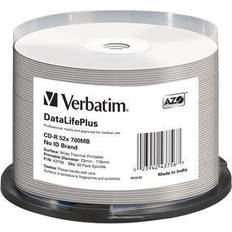 Optisk lagring Verbatim CD-R No ID Brand 700MB 52x Spindle 50-Pack Wide Thermal