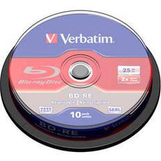 Verbatim BD-RE SL, 2x, 25GB/200min, 10-pakkaus spindle, Hard Coat