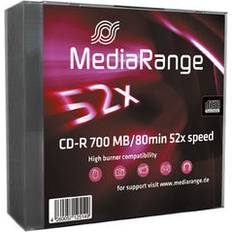 CD Optisk lagring MediaRange CD-R 700MB 52x Slimcase 10-Pack