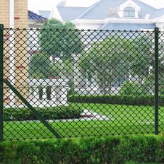 Green Chain-Link Fences vidaXL Chain Link Fence with Posts 59.1"x82ft