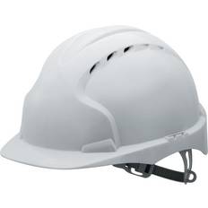 Cappelli JSP EVO Safety Helmet with Slip Ratchet Adjustment Harness Vented EN 397 Industrial Hard Hat for Building, Construction and Work sites White (AJF030000100)