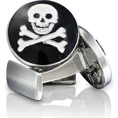 Vita Manschettknappar Skultuna Skull & Bones Cufflinks - Silver/Black/White