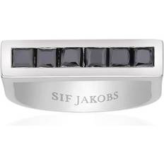 Sif Jakobs Argent Bagues Sif Jakobs Sasso Ring - Silver/Svarta Zirconia