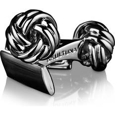 Skultuna Cuff Links Black Tie Collection Knot Silver One