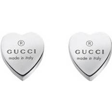 Heart Stud Earrings - Silver