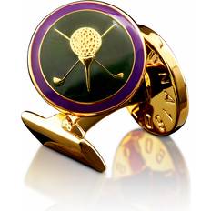 Plaqué Or Boutons de manchette Skultuna Cuff Links Golf Gold/Green One