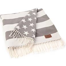 Lexington Bomull Filtar Lexington Icons Flag Filt Vit, Grå (170x170cm)