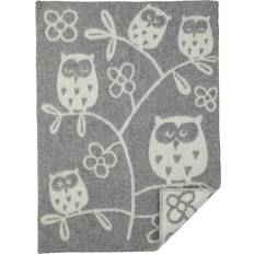 Klippan Yllefabrik Tree Owl Tæppe Grå (65x90cm)