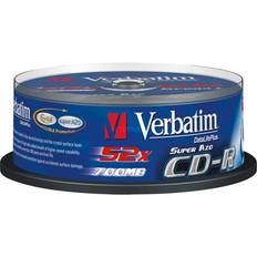 Verbatim CD-R, 52x, 700 MB/80 min, 25-pakkaus spindle, AZO, Crystal