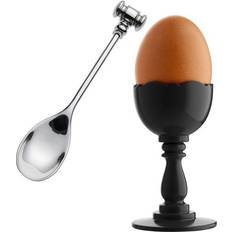 Porta huevos Alessi Dressed Eierbecher Mit Löffel Weiß 8.2 cm / Ø 5 cm Porta huevos