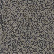 Morris & Co Tapete Pure Acorn Charcoal/ Gilver gris/noir