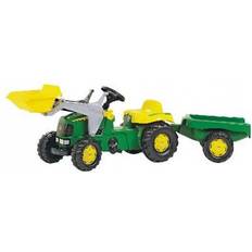 Metall Sparkebiler Rolly Toys John Deere Pedal Tractor with Working Front Loader & Detachable Trailer