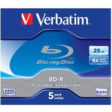 Optiset Tallennusvälineet Verbatim BD-R, 6x, 25GB/200min, jewel case 5-pakkaus