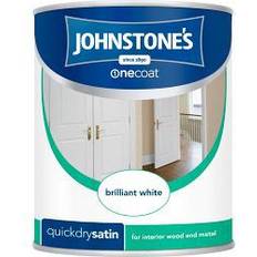 Paint Johnstones One Coat Quick Dry Metal Paint, Wood Paint Black 0.75L