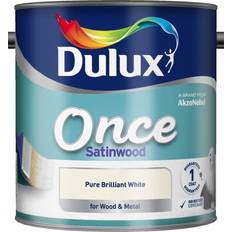 Dulux satinwood paint Dulux Once Satinwood Wood Paint, Metal Paint White 2.5L