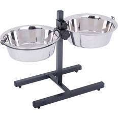 Zooplus Supporto Con 2 Ciotole In Acciaio 2 x 1.8 l Ø 21 cm Max H38 cm