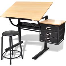 Polyester Schreibtische vidaXL Drafting with Tilting Table Top Schreibtisch 60x119.5cm 2Stk.