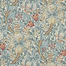 Morris & Co Tapete Golden Lily von Slate/ Manilla türkis