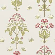 Morris & Co Tapete Meadow Sweet von Rose/ Olive verde/rosso