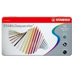 Matite acquerellabili Stabilo Aquacolor 12 Watercolor Pencils Metal Box