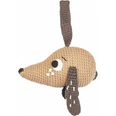 Pull toy Sebra Crochet Musical Pull Toy Dog