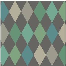 Cole & Son Tapete Punchinello von Teal on Charcoal turchese/grigio