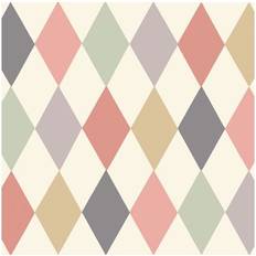 Cole & Son Tapete Punchinello von Coral Green rose/multicolore