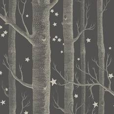 Cole & Son Tapete Woods Stars von Charcoal nero/grigio