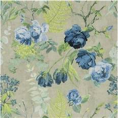 Gris Papiers peints Designers Guild Tapete Tulipani Delft turquoise