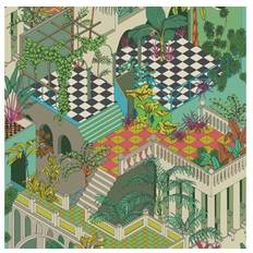 Cole & Son Tapete Miami Green Coral verde