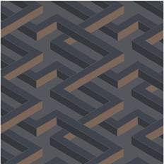 Cole & Son Luxor Wallpaper Geometric Ii Collection Charcoal 105/1001 Roll