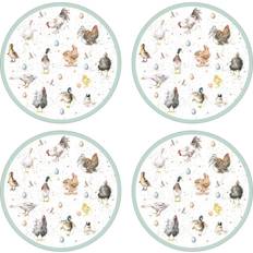 Pimpernel Farmyard Feathers Coaster 31cm 4pcs