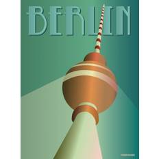 Vissevasse Berlin Fjernsyntårnet Plakat 15x21cm