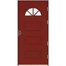 Röd Dörrar Kaski Classic Gävle Ytterdörr Crepiglas S 5040-Y80R H (100x210cm)