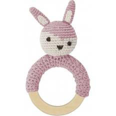 Sebra Crochet Rattle Rabbit on Ring
