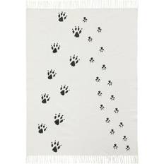 Kids Concept NEO White & Black Cotton Paw Print Rug 140x175cm