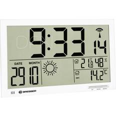 Digital - Radiokontrollerad Väggklockor Bresser MyTime Jumbo LCD Weather Väggklocka 2.7cm