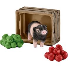 Schleich Spielzeuglebensmittel Schleich Mini Schwein mit Apfeln 42292