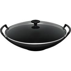 Wok Le Creuset Gusseisen Wok 36 cm Schwarz