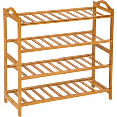 tectake Bamboo 4 Shelves Schuhregal 67.5x68cm