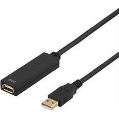 Deltaco Prime Active USB A - USB A M-F 2.0 7m