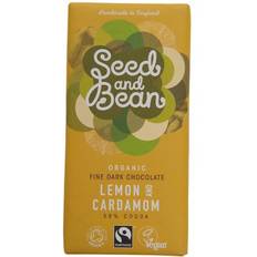 Seed and Bean Organic Lemon & Cardamom Dark Chocolate Bar 85g